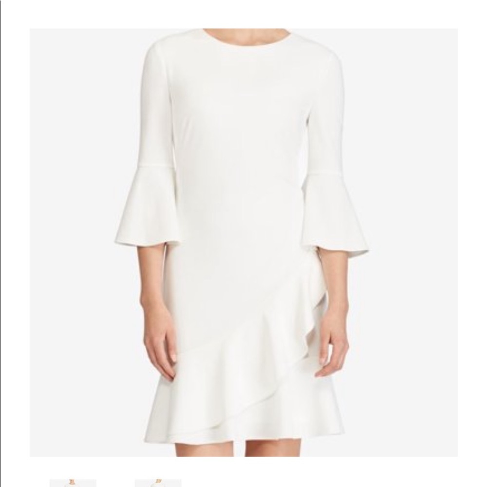RALPH LAUREN Womens New 1074 Ivory Crepe Bell Sleeve